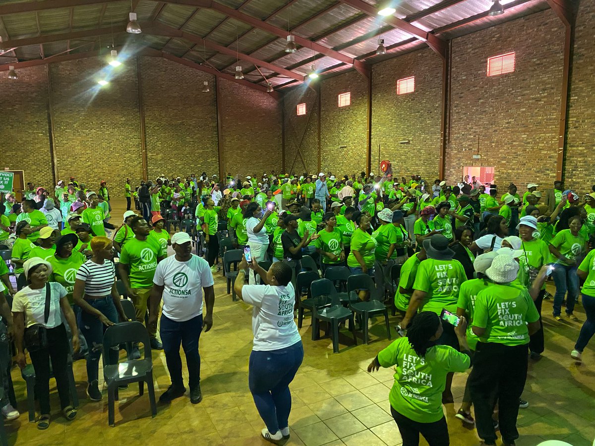 ActionSA_NW's tweet photo. JB Marks is showing up.
Residents and ActionSA activists have packed into OR Tambo Hall, coming out in green to engage directly with the leadership and chart a new course for their municipality.
The appetite for change is real. Ke nako, JB Marks. #ActionSA #JBMarks #2026LGE https://t.co/PlAaCw2uk0