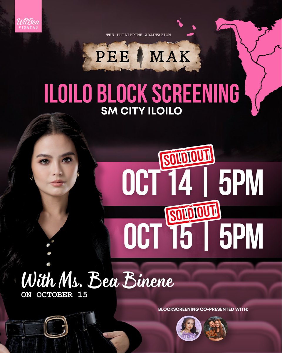 wilbea_visayas's tweet photo. Buy 1, Get 1… tapos ang Get 1 may Bea pa?! 👻

The Iloilo block screening is officially SOLD OUT, and everyone who got the promo will be haunted by the PEENAka magandang multo, Ms. Bea Binene! Your Take 1 may have Pee-Nang on the big screen, but your Get 1 has Pee-Nang in person.

Mga Ilonggo, andam na gid kamo sa inyo Pee-Nang! 🙀