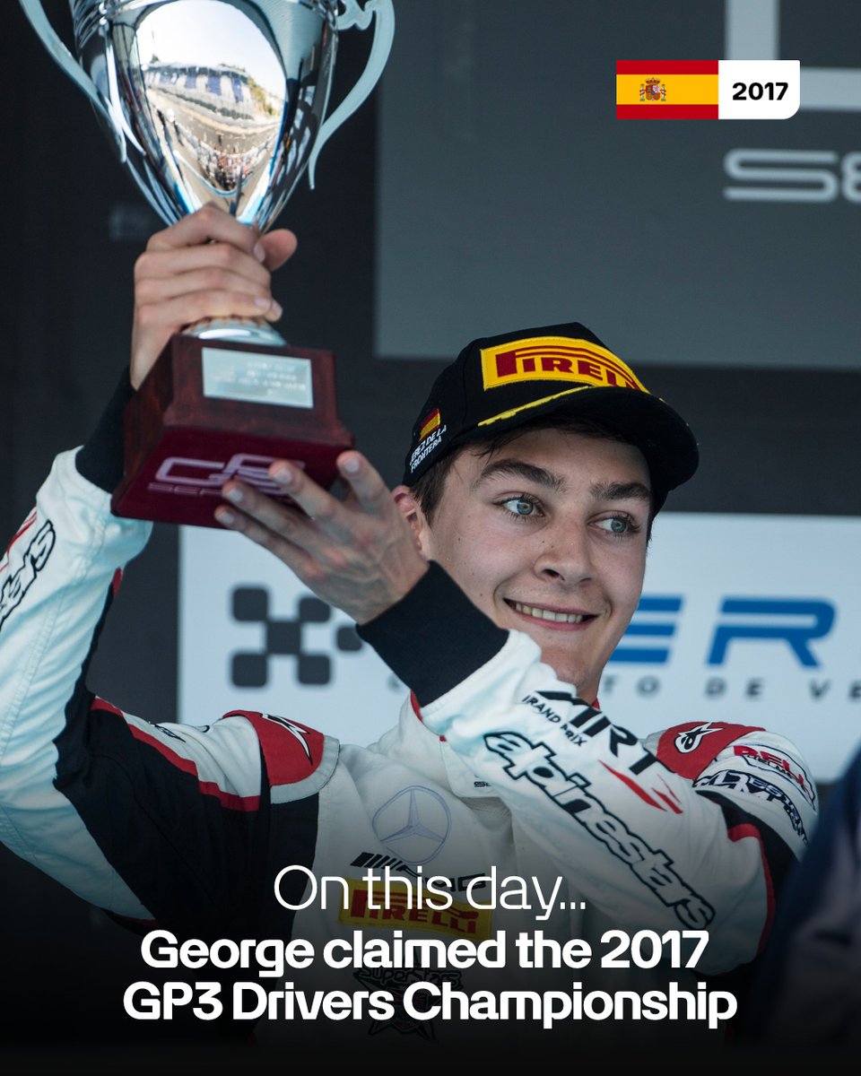 MercedesAMGF1's tweet photo. 9 years ago, George was crowned the GP3 Drivers Champion 🏆 https://t.co/p1AC4Sbsmx