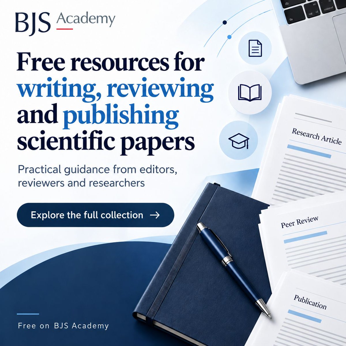 BJSAcademy's tweet photo. Writing a paper? Reviewing one? Trying to get published?

You do not have to figure it all out on your own.

BJS Academy has brought together a collection of free educational resources covering the whole research and publishing journey — from designing studies and writing your first manuscript to peer review, editing and promoting your work after publication.

Learn directly from BJS and BJS Open editors, researchers, statisticians and publishing experts.
✍️ Writing
📊 Research methods
🔎 Peer review
📝 Editing
📚 Publishing
And it is all freely available.

👉 Bookmark the collection:
https://t.co/wgb4QYUQ2G

#SurgicalResearch #AcademicSurgery #MedicalWriting #SurgicalEducation #BJSAcademy #surgery #writing #reviewing #surgicalwriting #surgicalpublising #medical #education #medicaleducation #surgicaleducation