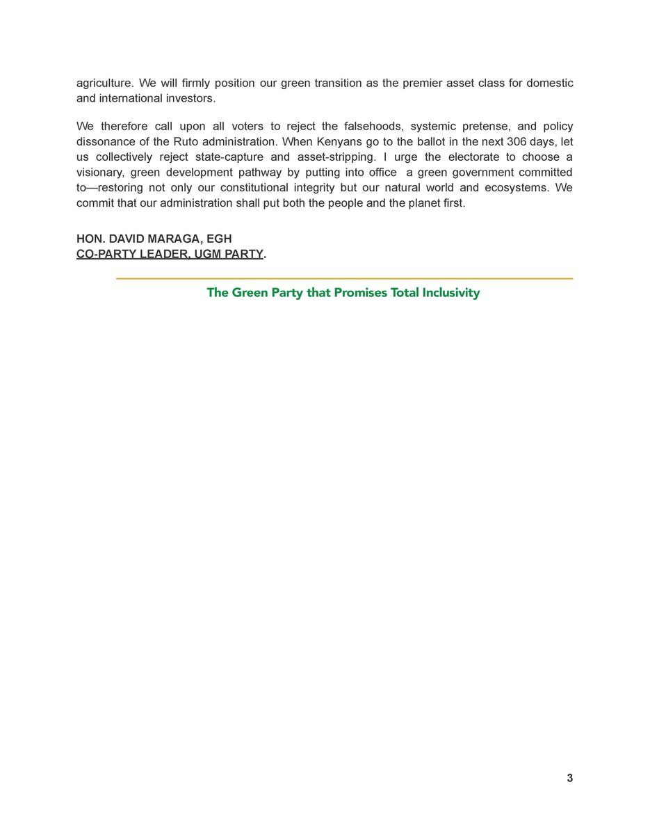 UGMParty's tweet photo. Why is President Ruto's government obsessed with destroying our forests and ecosystems?

Fellow Kenyans,  a @dkmaraga presidency offers a different path for economic development: a Green Leap.

Read the full statement below; https://t.co/Vc54GsAZEf