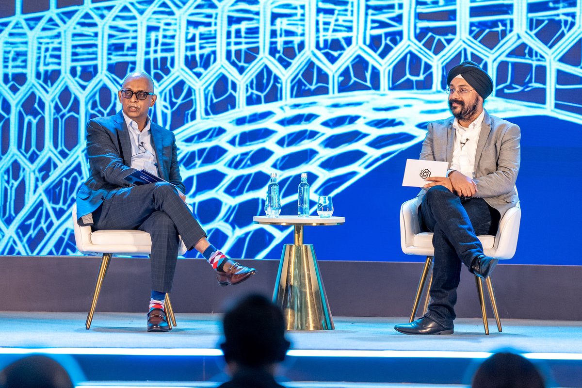 Cognizant's tweet photo. "Growth happens when people feel safe enough to take risks, supported enough to learn from failure, and empowered enough to try again."

Prabhjeet Singh, MD, OpenAI India, on what it takes to build with AI, in conversation with Rajesh Varrier, Global Operations and Chairman & Managing Director, Cognizant India at GCC Apex Summit 2026.