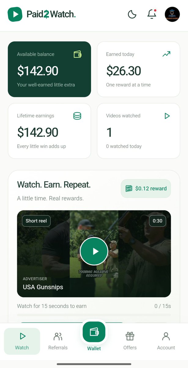 JonathanAmparbe's tweet photo. just started this one this morning and I have earned over 💰$142.

Get an instant 💰$5 when you sign up plus watch about two videos for $0.50 

I watched two videos that paid $0.34 and $0.13 respectively. That is $0.47+$5= $5.47 that you see on the screen right now https://t.co/i3howuZy6s