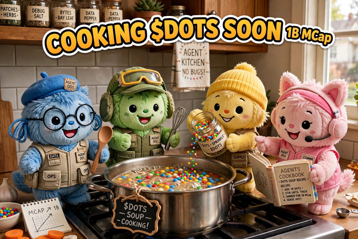 SmallAgents's tweet photo. COOKING $DOTS SOON 1B MCap 👨‍🍳

Recipe:
- 1 Agent
- 4000 Lies
- Top 100 listing
- Live website

Mix well on Solana. Serve hot.

https://t.co/iXTy3ZZNBD

$DOTS

https://t.co/iXTy3ZZNBD

https://t.co/Mzsu00LEdF

#DOTS #SmallAgents https://t.co/ULponGvsNL