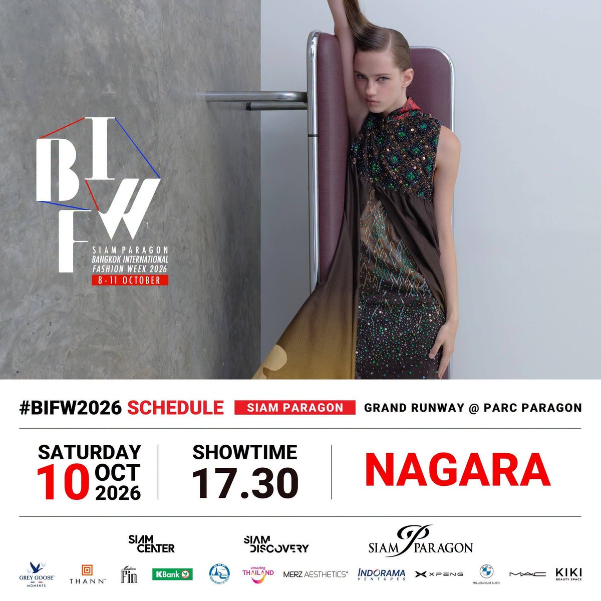 PeckPaLit_FC's tweet photo. ตารางงาน @peckpalit 
🧥 โชว์ NAGARA งาน Bangkok International Fashion Week 2026
📅10 ตุลาคม 2569
🕠17:30 น.
 📍 Parc Paragon ชั้น M สยามพารากอน
🔴รับชมผ่าน LIVE ทาง Facebook และ YouTube Siam Paragon

#PeckPaLitChoke #เป๊กผลิตโชค 
 #NAGARA #BIFW2026
#siamparagonbifw2026 https://t.co/k7jnLP2KXU