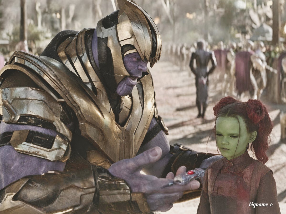 bigname_o's tweet photo. Thanos told Gamora her planet prospered after he wiped out half its people, but Nova Corps records say she's the LAST survivor of her entire race, so did Thanos lie to her? https://t.co/jg7lxSbjw1