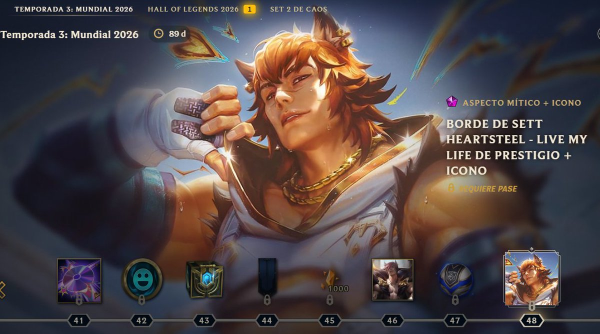 Xixauxas's tweet photo. 🎁SORTEO🎁

Gracias a #LeaguePartner sorteo pase de batalla del Mundial 2026:

Incluye:   

🙎‍♂️Borde de Sett Heartsteel
💪Sett Life my Life de prestigio+Icono
🪎Muchos cofres y orbes de Mundiales.

Para participar:
🧔Seguir a @Xixauxas
 🔁 RT + Menciona a tu amigo más manco 

Termina el día 12/10