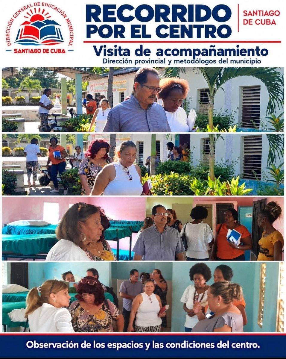 RaulSamon's tweet photo. Intercambio con docentes, personal de apoyo, estudiantes y comunidad, así como recorrido por todas las áreas de la EE Osvaldo Socarrás , mucha entrega en su labor, #SantiagoDeCuba  #CubaMined  @dpestg https://t.co/lNcCHZI5L5