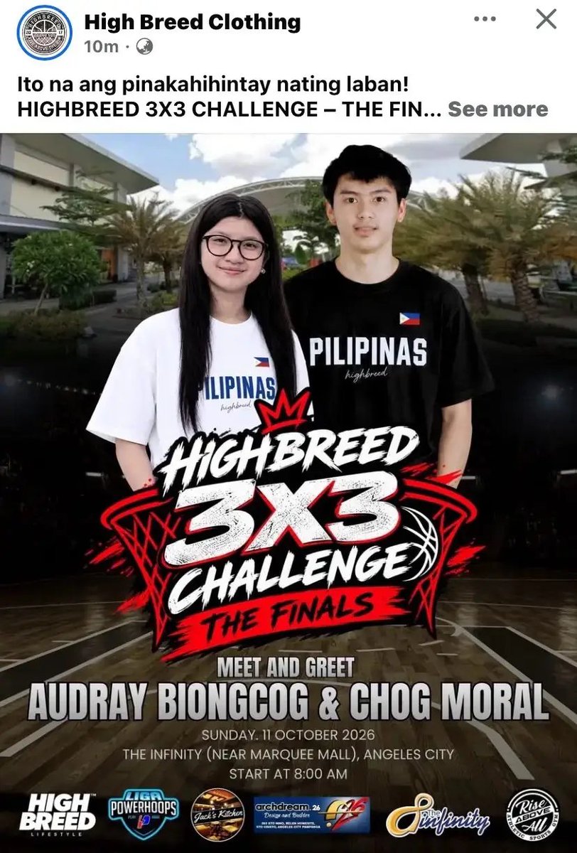 _RoWrites's tweet photo. Chog Moral and Audray Biongcog meey and Greet for the HIGHBREED 3X3 CHALLENGE-FINALS https://t.co/z7dVOI0egj