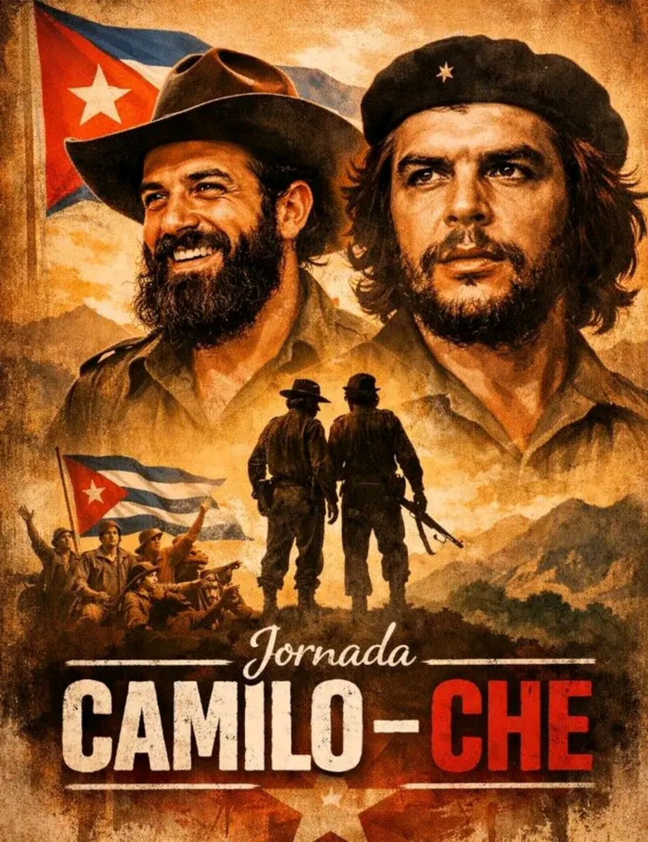 IsabellaFa57237's tweet photo. 🇨🇺 Comienza   la Jornada Camilo-Che , un momento para honrar el legado de dos gigantes de la Revoluci��n Cubana, símbolos de lealtad, valentía y entrega sin límites. #CubaViveEnSuHistoria https://t.co/YSOpyrbWtd