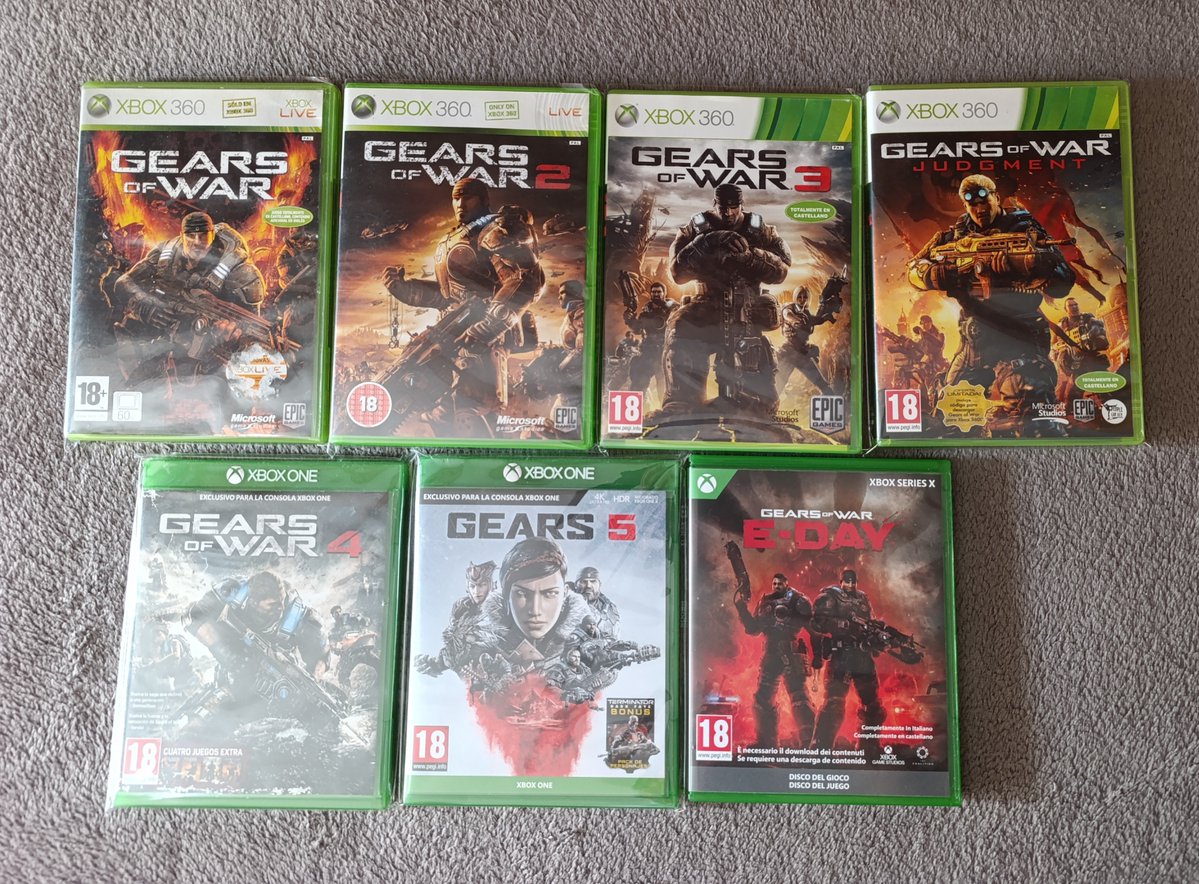 AngelCanal96's tweet photo. Que gran saga 💎🔴⚙️ #GearsofWar #GOW #GearsofWarEday #Eday #Marcus #Xbox #XboxSeriesX #XboxOne #Xbox360 https://t.co/Ez3CLRLxkZ