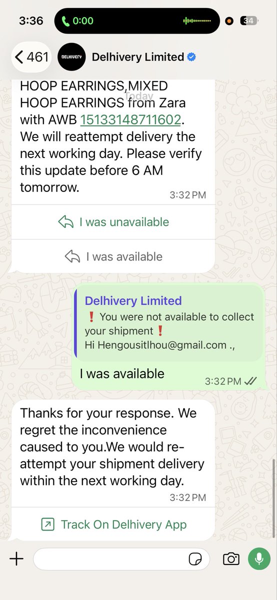 Agou196370's tweet photo. @delhivery Extremely disappointed. I was AVAILABLE, yet your delivery agent falsely marked the parcel as “customer unavailable.” Even after I told him I was available, he refused delivery. I have 60K+ followers and will escalate this legally if not resolved immediately dlvr nowww https://t.co/7akHbVmmg8