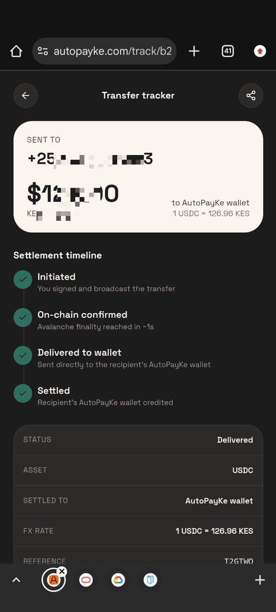 mwihotii's tweet photo. I received my @AvaxTeam1  mini hack bounty via @Autopayke. @ubutangaza https://t.co/Rw8HOWLRRQ