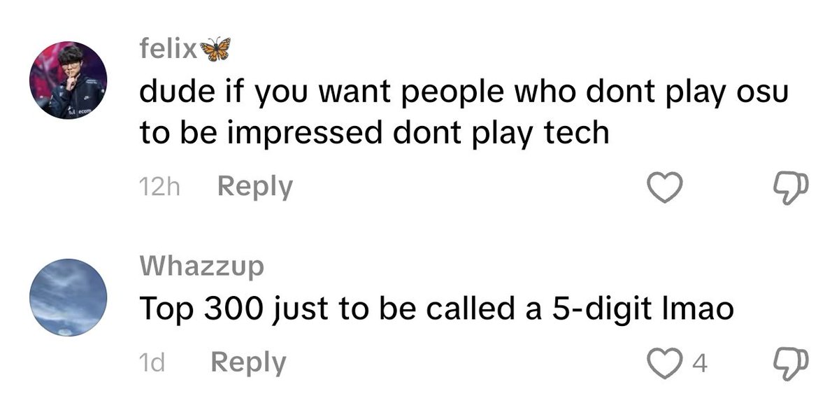 fedoragoose2's tweet photo. tiktok is an AMAZING PLACE with INTELLIGENT COMMENTORS who will act VERY WHOLESOME towards you for posting a tech clip (snitcher #10 on leaderboard) https://t.co/Z1bj8a9dMW