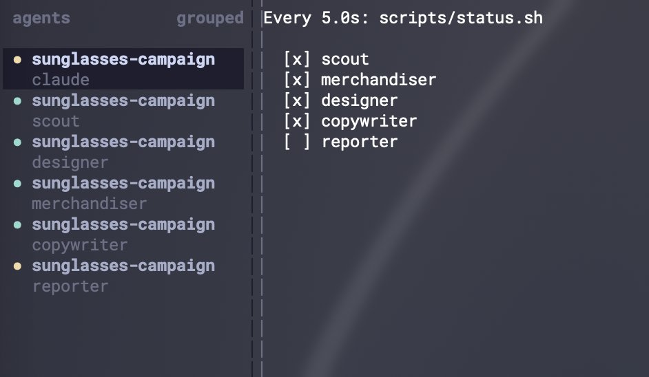 sahilparikh's tweet photo. Built a 5-agent AI pipeline this week (scout, merchandiser, designer, copywriter, reporter) for a fictional sunglasses campaign.

Watching them hand off work in herdr was fun.

The real lesson? It didn't need 5 agents. Most "multi-agent" problems are just workflows. Start simple.