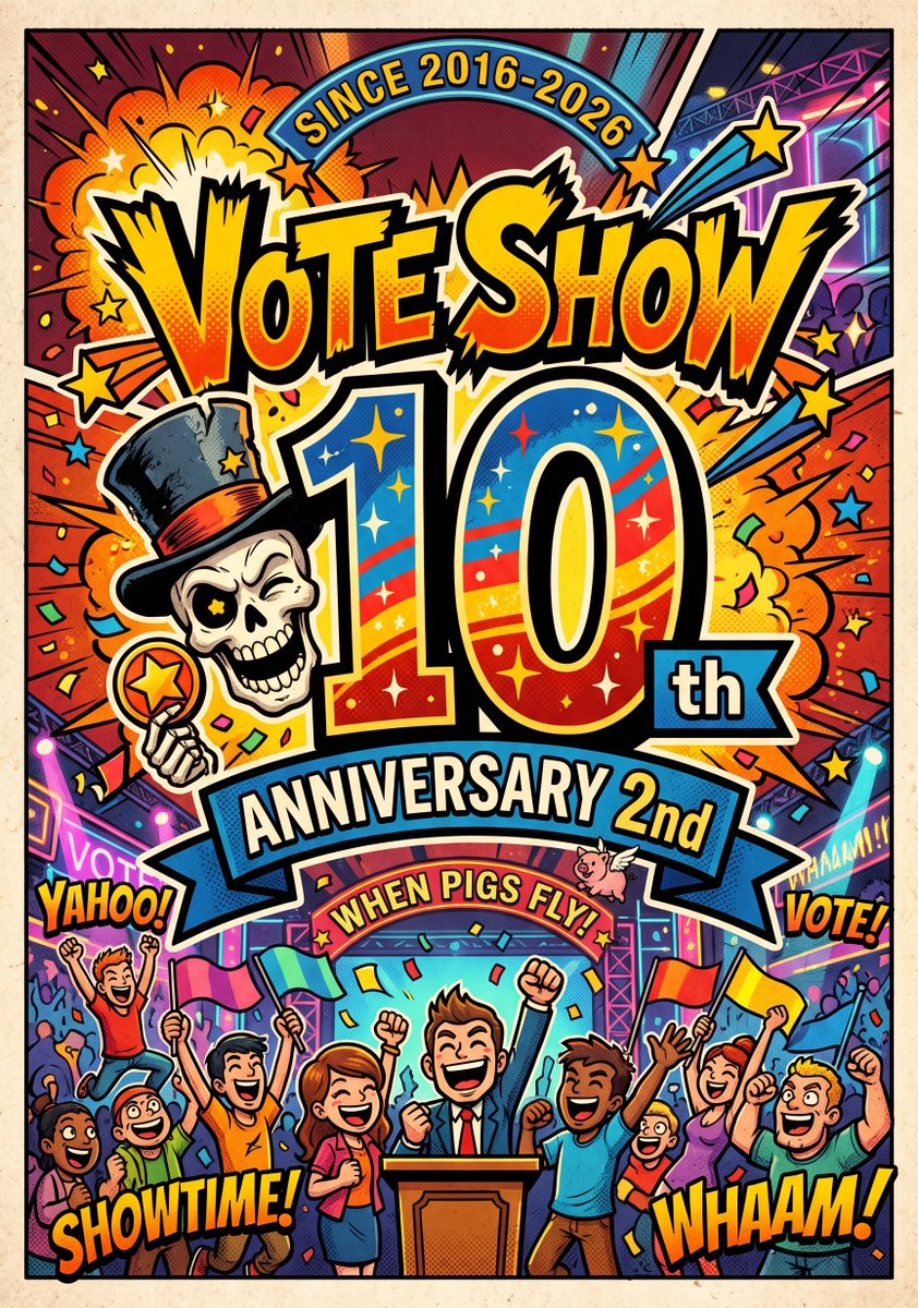 ThatsCitrus's tweet photo. 【拡散希望】Vote Show 10th Anniversary 2nd【緊急告知】
Vote Show 10周年記念第2弾、公演します。
なんとあの「RIET」が奇跡の復活です。

2026/12/18(金)〜20(日)の全7公演。
場所はホームグラウンド、桜台 JOY JOY STATION！
『全て異なる演目』でお届けします。
お見逃しなく！
#Voteshow
#RIET https://t.co/0r2ck2D6Fz