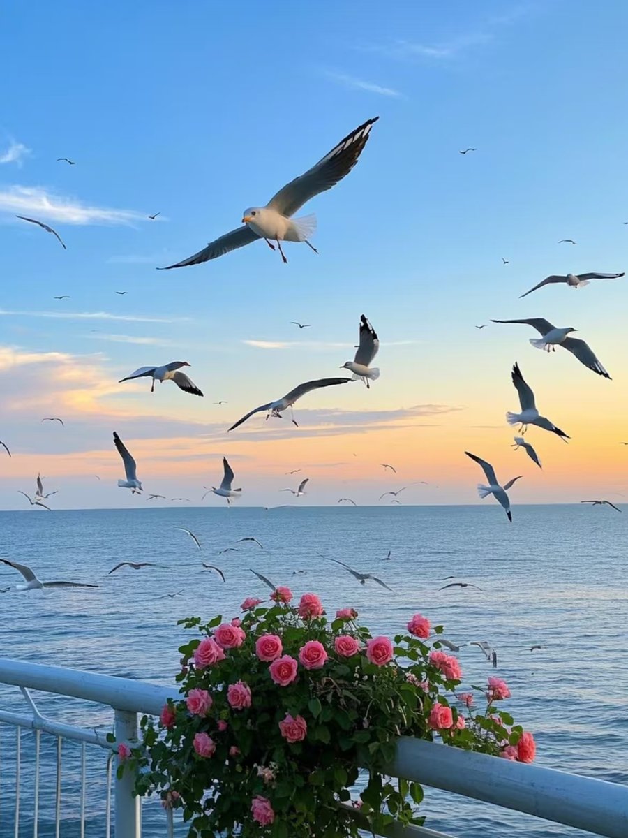 PaisleyDisiu's tweet photo. Ostra en la bahía, gaviota volando, búho en el acantilado, un paisaje marino lleno de encanto! https://t.co/sPtGyzAFJt