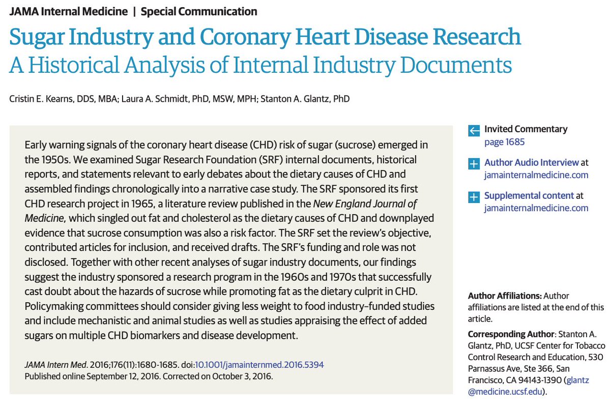 BrandonLuuMD's tweet photo. Still can’t believe this happened.

The sugar industry funded Harvard researchers to downplay evidence linking sugar to heart disease and point the finger at fat instead. 

And the funding wasn’t disclosed. https://t.co/dvV655Yj7B
