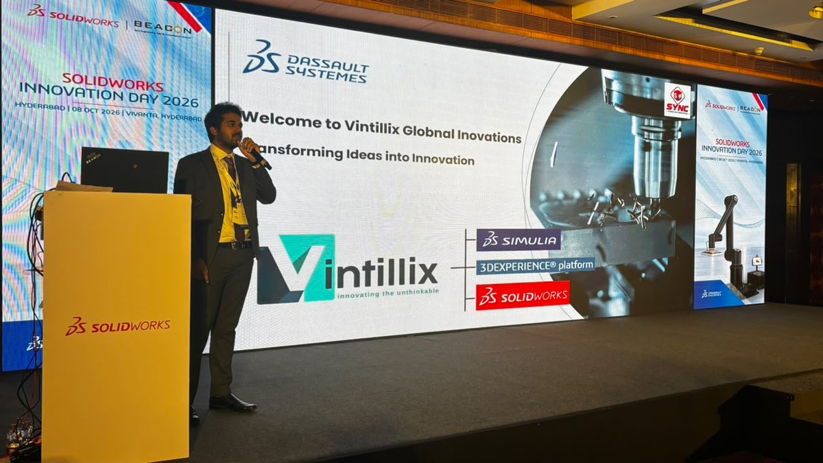 BEACONIndia_3D's tweet photo. Simulation on the Cloud
Mr. Harish Kumar Challa shares real-world insights on cloud-based simulation and smarter product development.
Real experience. Practical insights. Smarter simulation.
@SOLIDWORKS @Dassault3DS
#SOLIDWORKS #SWID2026 #CloudSimulation #Engineering https://t.co/xXjW9GI3Yb