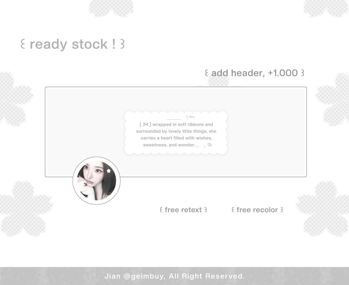 Geimbuy's tweet photo. ⠀
help repost, tysm.  ݁ ˖Ი𐑼ֶָ֢

30 icons / layout ready stock,

𖦞 ܀ : chara ulzzang.
𖦞 ܀ : IDR  2.000 / icons.
𖦞 ܀ : add header +1.000.
𖦞 ܀ : dm or tele for take.

#zonauang  #bealanja
⠀ https://t.co/hGRslKeYhw