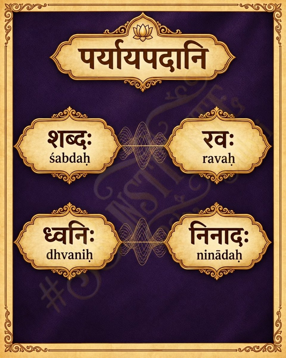 instituteSB's tweet photo. SAM0015-शब्दः - रवः, निनादः, ध्वनि:/śabdaḥ - ravaḥ, ninādaḥ, dhvaniḥ https://t.co/bbMT1X9DL0