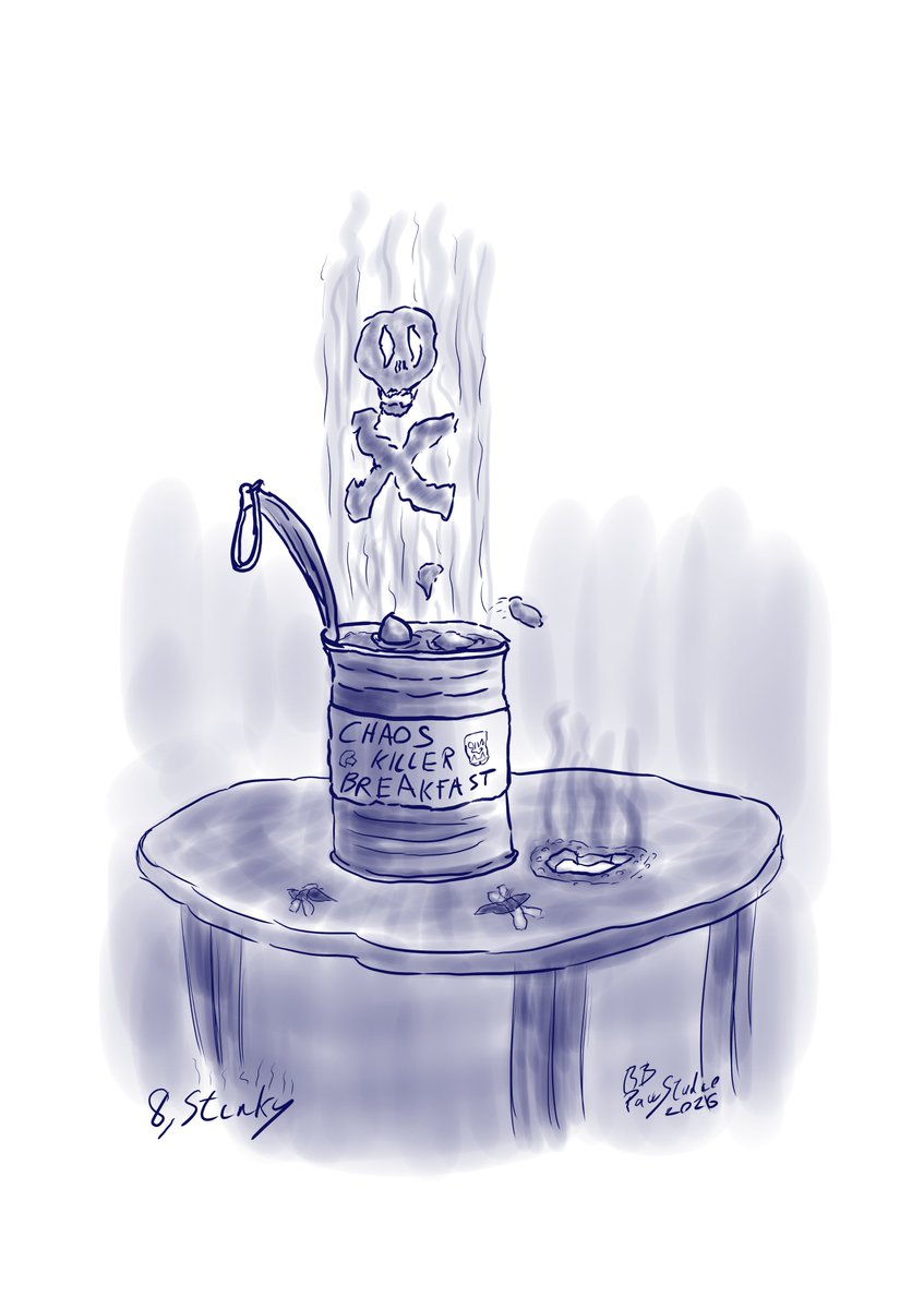 PawStudioNet's tweet photo. #inktober #inktober2026 @inktober #stinky

“What doesn't kill you makes you stronger”
“I don't know, sir, but this thing, it tore the table apart and killed everything that could breathe near it.”

#inktober2026day8 #inktober2026stinky #inktober2026day8stinky #warhammer40k https://t.co/LEJ93RBGXG