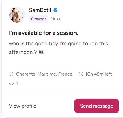 fanmeetsite's tweet photo. Mistress Sam is now on https://t.co/frmhO0T3KE

@SamDctll is currently available for a session. Sign up for FanMeet and send her a message to book a session👀 https://t.co/kmTHJKayqG