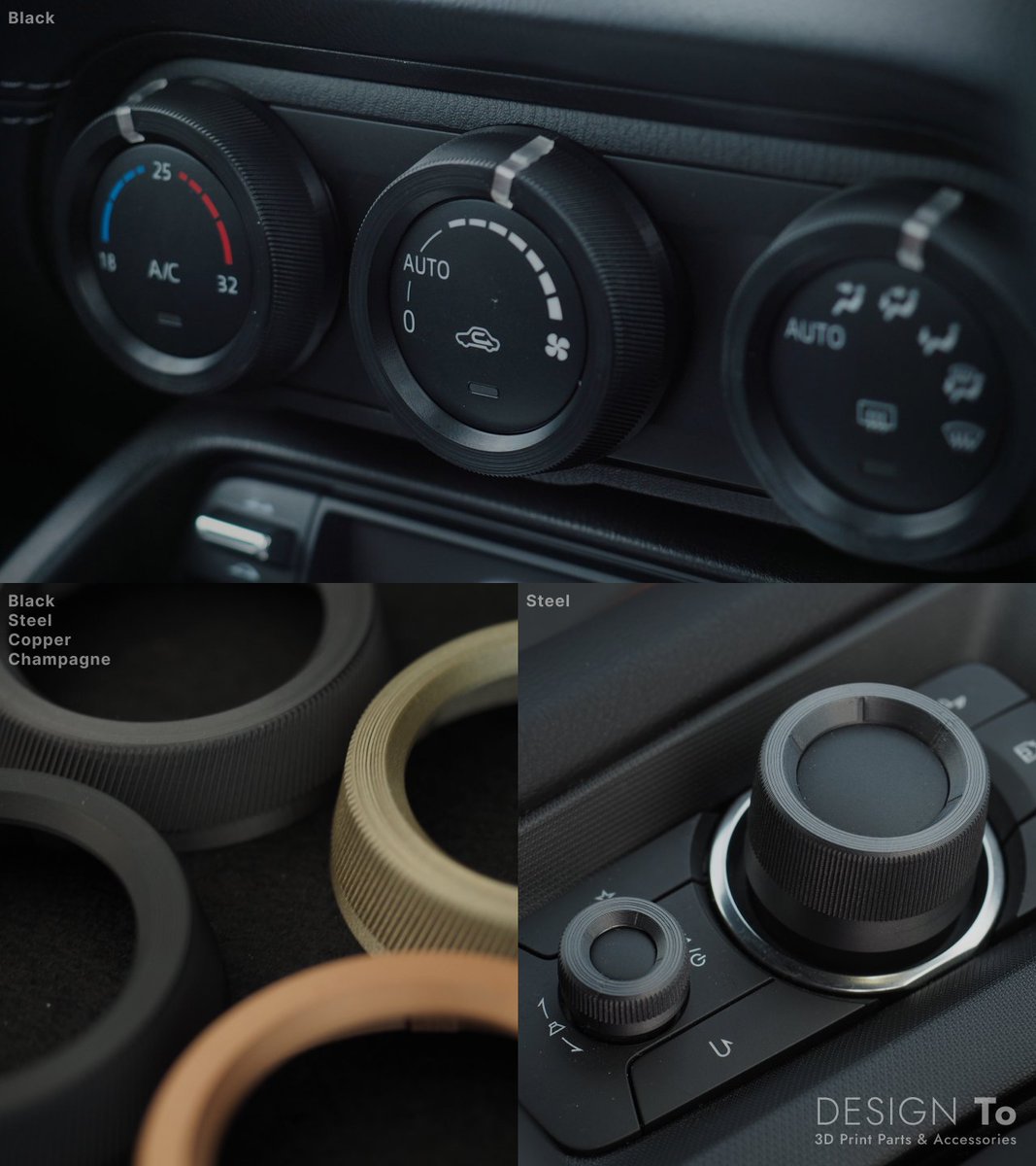 DESIGN_To_3DP's tweet photo. 【A/C Dial Cover LED】
【Command &amp; Vol Dial Cover】
色はブラックとスチールのみになりますが
明日の夜に在庫反映予定です🙂

🛒https://t.co/5qXNZ7zAIP https://t.co/f196gBFzKS