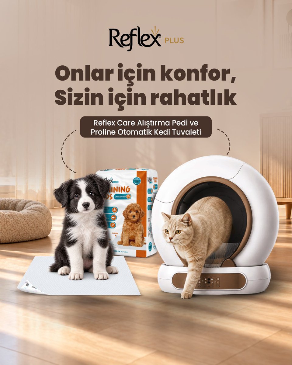 reflexplustr's tweet photo. Patili dostlarımızın temizlik ve bakım rutinini kolaylaştıran Proline Otomatik Kedi Tuvaleti ve Lavanta &amp; Pamuk Kokulu Alıştırma Pedleri, onlara konfor, size pratiklik katar.
Patili dostlarımız rahat, siz rahat. https://t.co/slKDXFIMKo