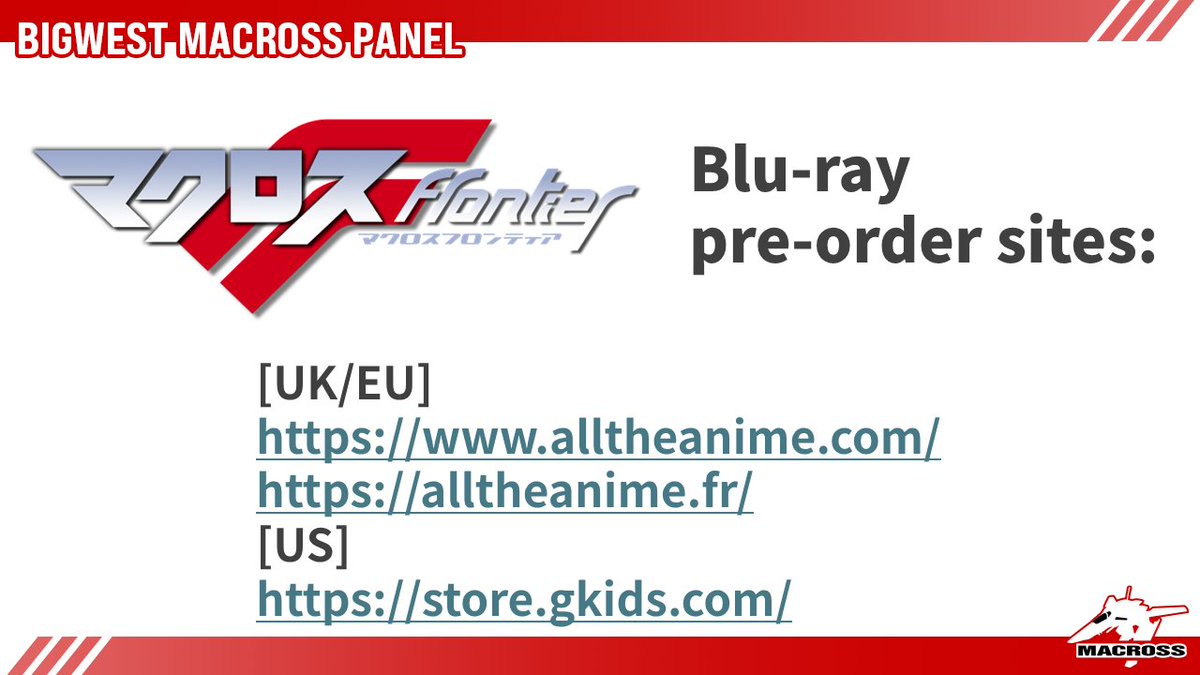 MACROSS_BIGWEST's tweet photo. [BIGWEST #Macross Panel at #NYCC]
#MacrossFrontier Deluxe Edition Blu-ray from Anime Limited will be available to pre-order in Dec 2026!
Pre-order site:
<UK/EU>
https://t.co/uFsSeqf4pq / https://t.co/1QtmdTf6n3
<US>
https://t.co/E9ujZa5Mzf
Release date will be in early Q2 2027. https://t.co/NXi9wgtGkf