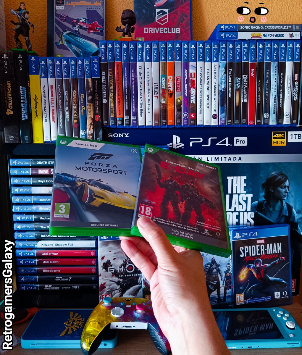retrogamgalaxy's tweet photo. ¿Fuera del retro? Con ésto al fin del mundo gamer! 😊
#Xbox, #XboxSeriesS, #Playstation, #PS4Pro, #Nintendo, #Switch, #GearsOfWarEDay, #ForzaHorizon6 https://t.co/RZzlzVtmNM
