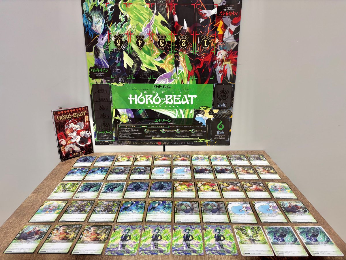 horobeat_tcg's tweet photo. 👻付録のレベルを超えている…！？👻

10月15日（木）発売のコロコロコミック11月号に、 【ホロビート 50枚デッキ】が、なんとまるごと付いてくる！
さらに、プレイマット＆ルールガイドも一緒だからすぐに遊べる！
『ホロビート』の世界を誰よりも早く体験しよう！
※赤デッキまたは緑デッキの全2種中1種封入。種類は選べません。

#ホロビート