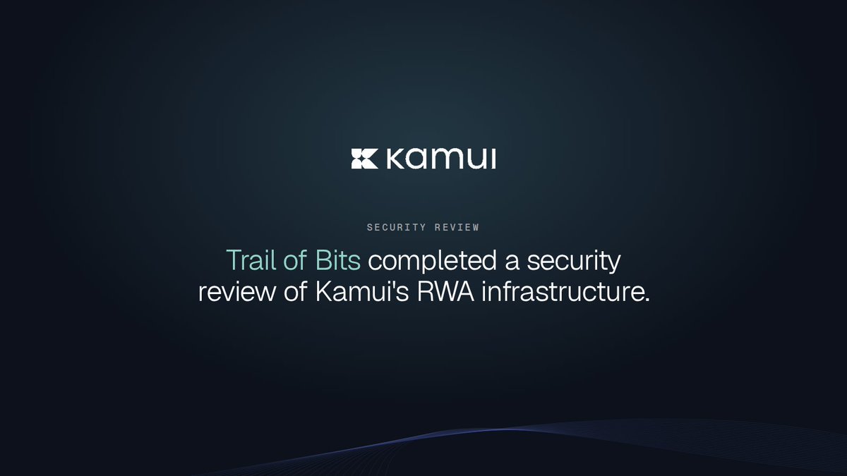 KamuiFinance's tweet photo. We're excited to announce that @trailofbits, an independent security research firm, has completed a security review of Kamui's RWA infrastructure. https://t.co/ilzAgHcb7p