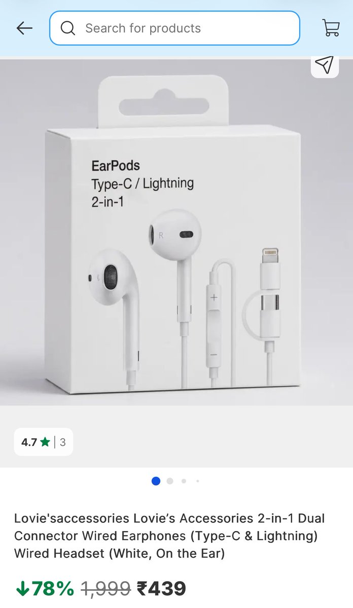 TechTarva's tweet photo. Gotta love seeing official verified pages pushing sketchy ads now. 💀

Found this listing for a "Type-C &amp; Lightning 2-in-1" Apple product that literally doesn't exist.

Stay alert and don't fall for these fake discounts. https://t.co/AjcA2Yfuyv