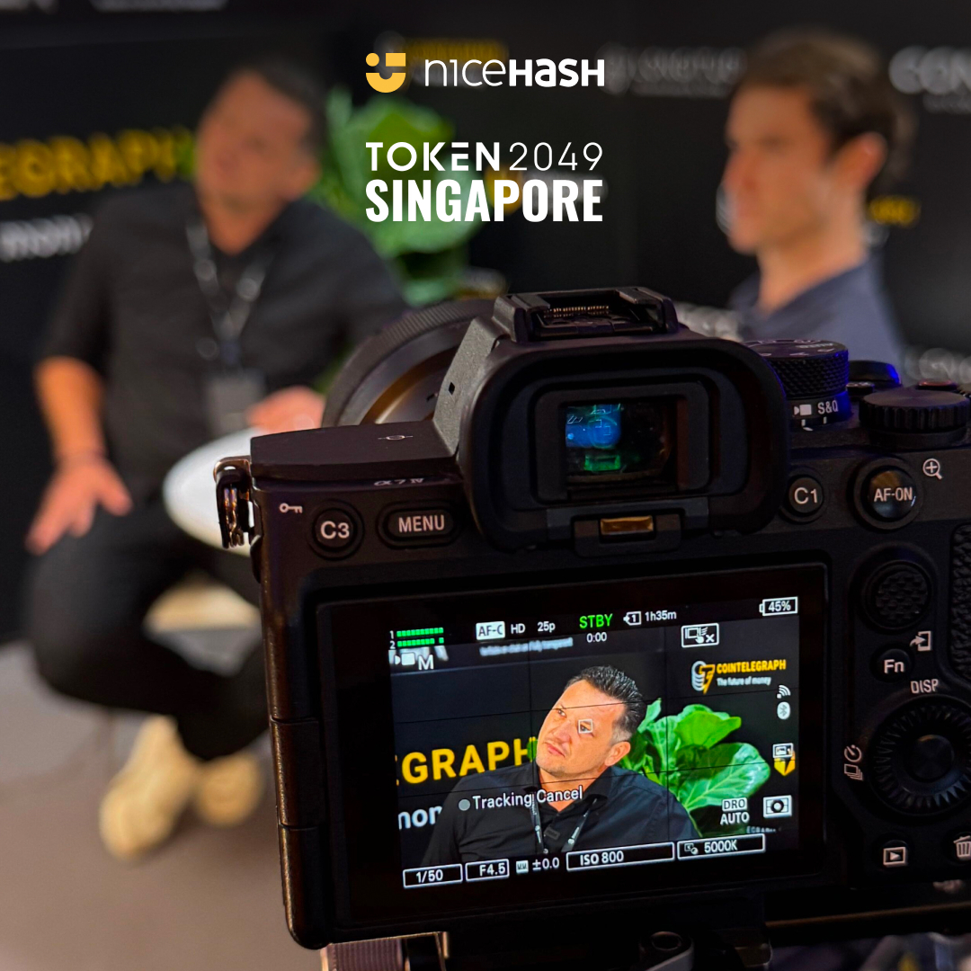NiceHashMining's tweet photo. 🎙️ LIVE from @token2049 

Our Director, @FilipPrimec, spoke with @Cointelegraph about the current state of the Bitcoin mining industry, NiceHash's position, and the industry's opportunities over the next few years.

#token2049 #nicehash #cointelegraph #mining https://t.co/xsFCNr9Fw9