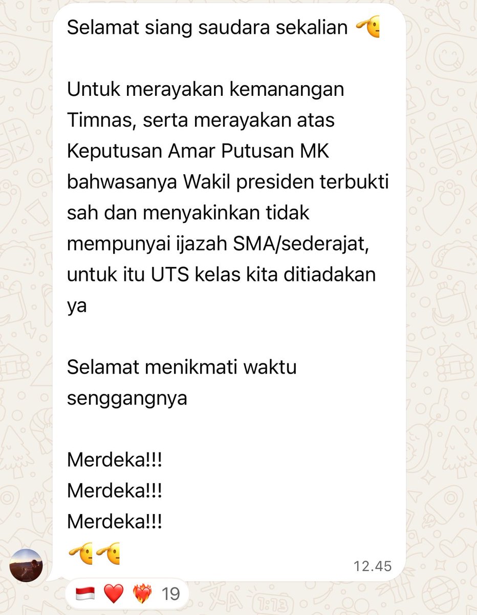 4shogalls's tweet photo. pls semua dosen matkul libur aja biar pak ivan gantikan https://t.co/U2qUT5G5M9