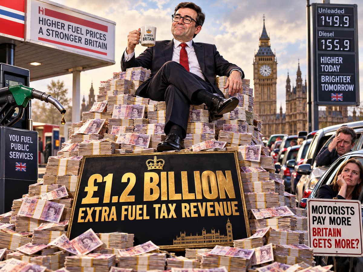 CutMyTaxUK's tweet photo. Andy Burnham has posted a misleading tweet trying to claim credit for the fact that Google Maps lists petrol prices. "I won't accept that there's nothing I can do to help," he says, ignoring the fact that his government has already hoovered up another £110m in additional tax revenue on higher fuel prices since the 1st of August and that tax constitutes 47% of the price of petrol.

If fuel prices stay at their current levels, the full extra amount that Labour will rake in from VAT on fuel by next August is £1.2bn.

Moreover if Labour's planned 3p fuel duty increase on 1 January 2027, followed by 2p on 1 March 2027 and an April RPI uplift go ahead, then another £1.7bn of revenue will be raised in the first 7 months of 2027, meaning a total tax increase of £2.95bn over the Aug 26 to Aug 27 period.

If Burnham really wanted to make fuel more affordable, the least he would do is to reduce the level of tax so the government was no longer raking in even more cash from higher fuel prices.