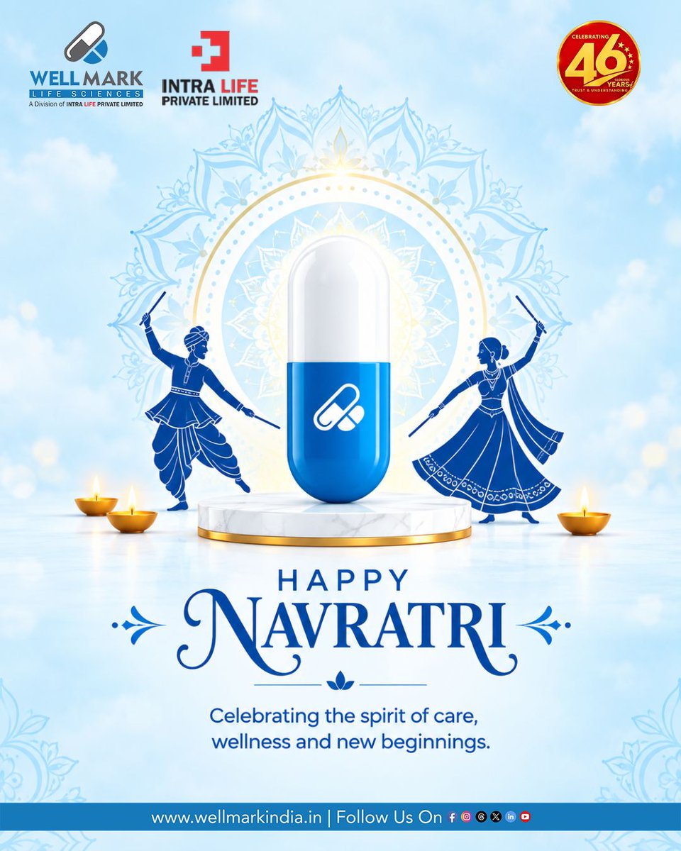 wellmarkindia's tweet photo. This Navratri, Wellmark Life Sciences celebrates care, wellness and meaningful partnerships for a healthier tomorrow. ✨Wishing you and your loved ones a Happy Navratri! 🌸
#happynavratri #wellmark #navratri #pcdpharma #pharmafranchise https://t.co/OLqdTMIwQq