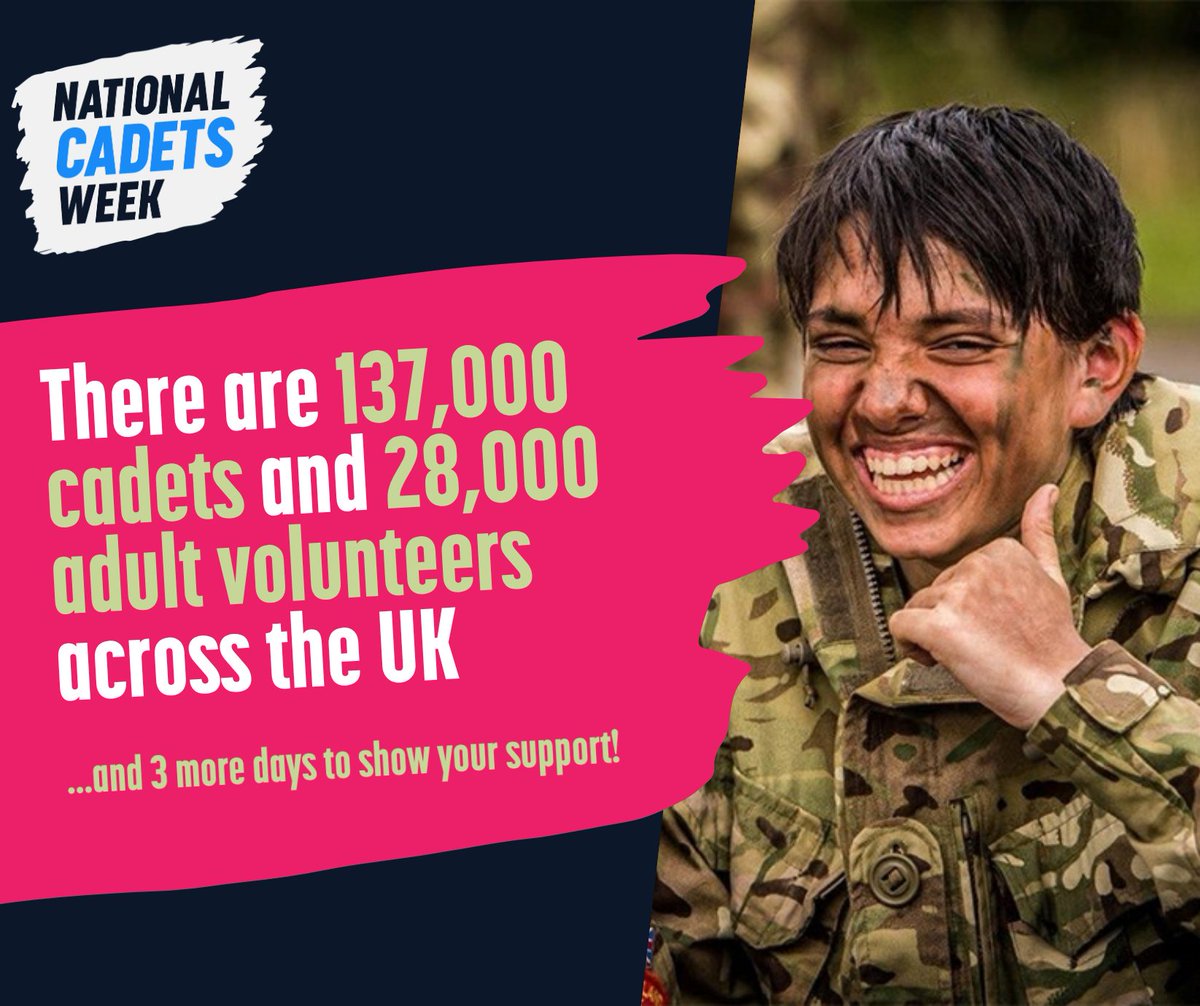DRM_UK's tweet photo. We're halfway through #NationalCadetsWeek 2026 - and there's still time to get involved. โฐ
Highlight your organisation's support, whether that's an existing commitment or a new initiative:
๐ Employer Toolkit: https://t.co/rMlXBnB1Cn
๐ Branding: https://t.co/E1QaQTAhpd https://t.co/n6f7w1oT1A