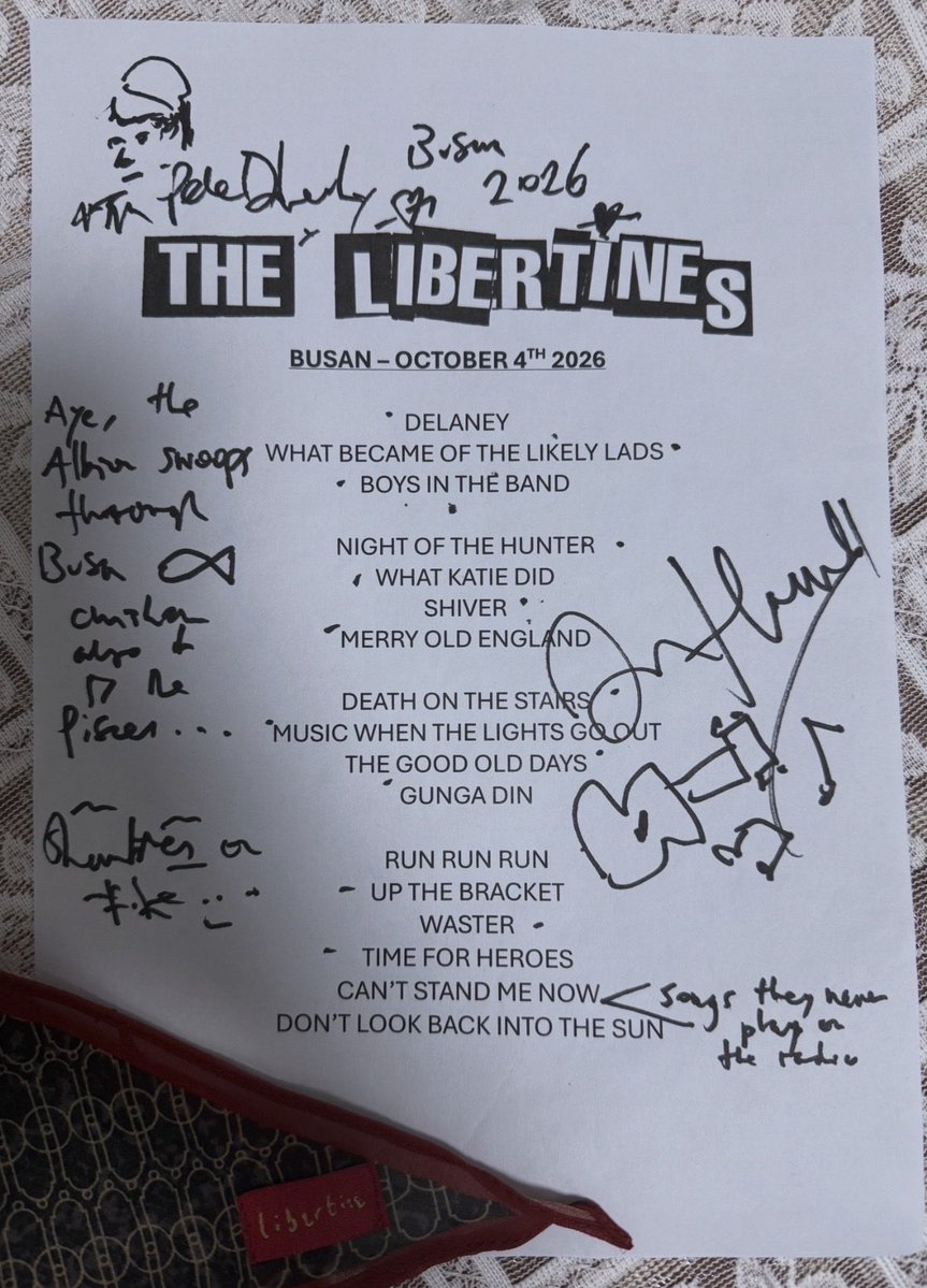 thelibs_forever's tweet photo. Busan Rock Festival 🇰🇷
October 4, 2026

It meant so much to me to see The Libertines’ final show of 2026 right here in Korea. I really hope they’ll come back soon. 🖤

2026년 마지막 공연을 한국에서 함께할 수 있어서 정말 행복했습니다.

#리버틴즈 #thelibertines https://t.co/GzIvKYg75I