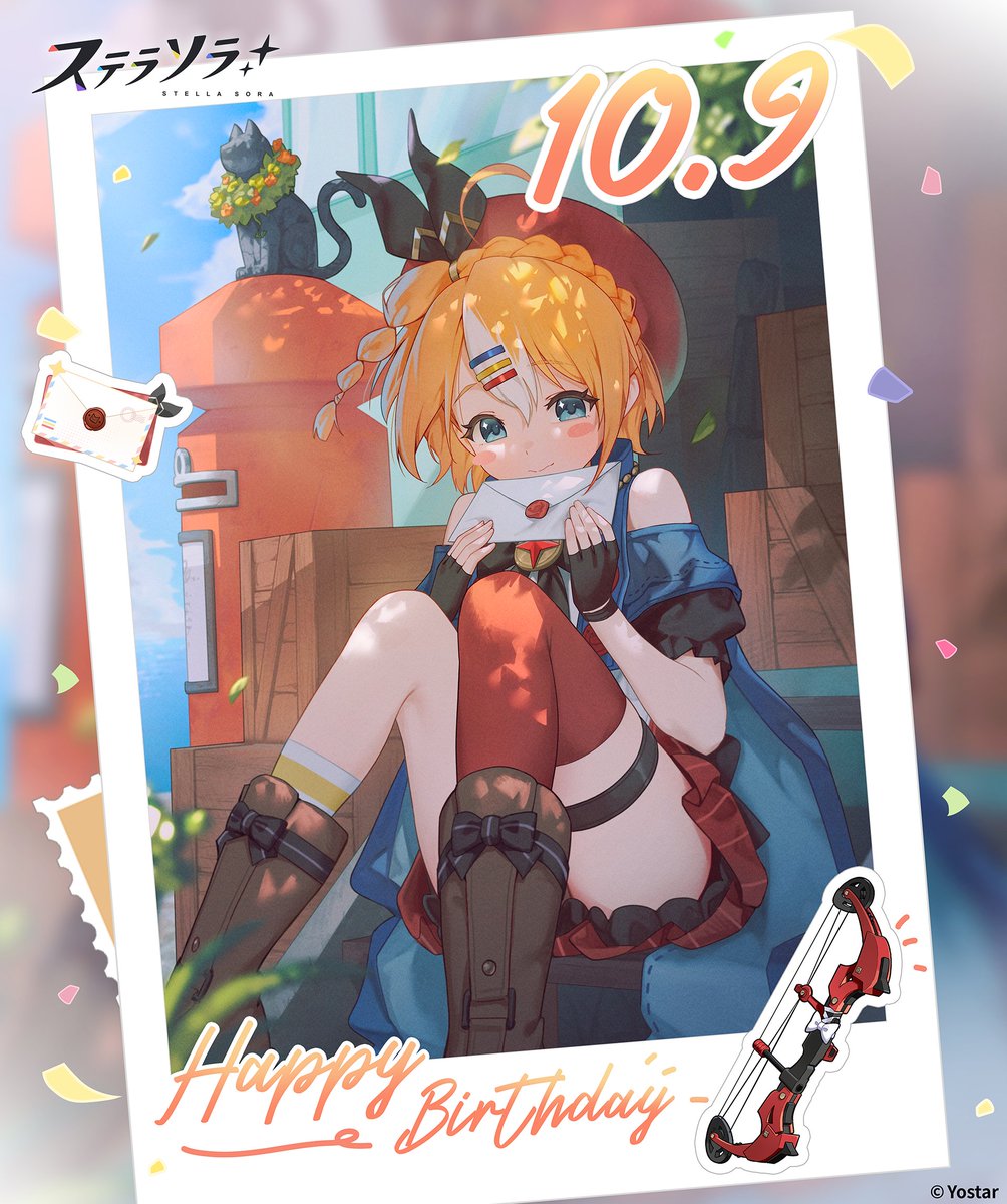 StellaSoraJP's tweet photo. ／
お誕生日おめでとう🎉
＼
本日10/9は『トーナ』の誕生日です🎂
記念として、描き下ろしイラストをお届けします💌

魔王さん、一緒にお祝いしましょう！
#ステラソラ https://t.co/416HK6M1Uk