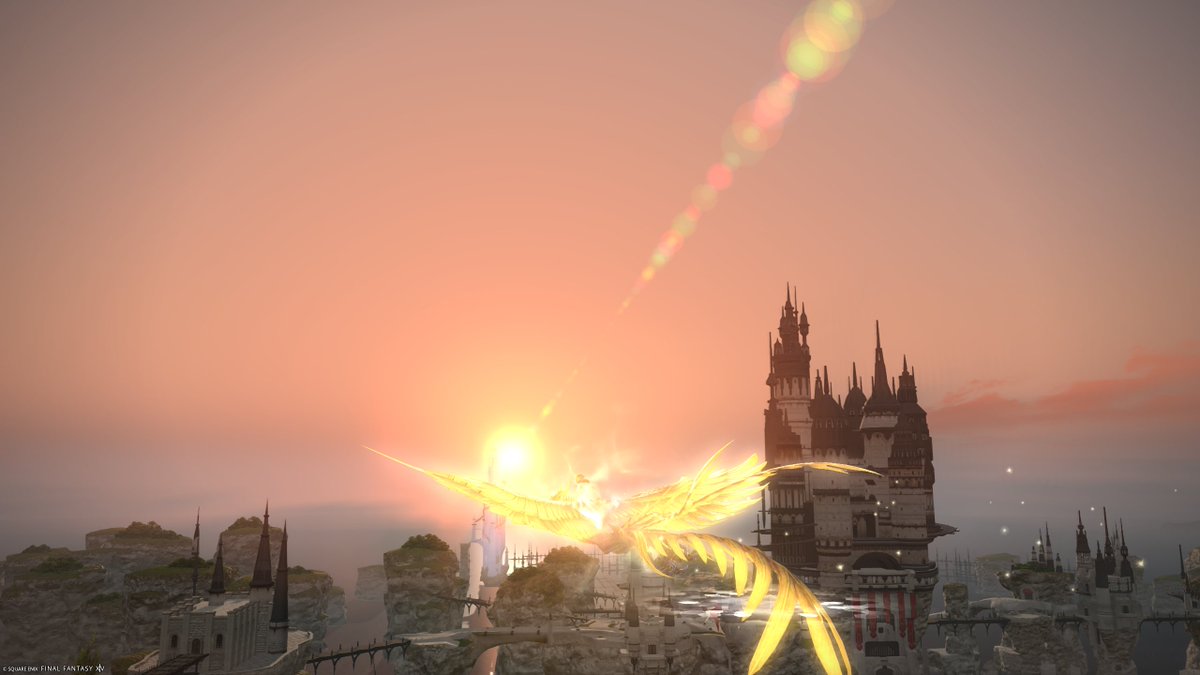 FF14_ASYJP's tweet photo. 夕陽と相まって神々しかった。

#FF14
#FF14SS
#FF14風景 https://t.co/4XL9aHRmIc