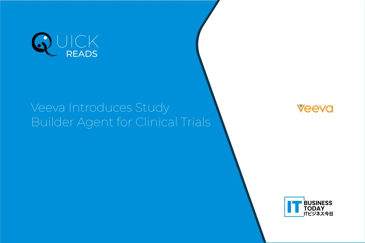 itbusinesstoday's tweet photo. #Veeva 、臨床試験向け「Study Builder Agent」を導入
𝙍𝙚𝙖𝙙 𝙈𝙤𝙧𝙚: https://t.co/kHKm6lDUbf
#automation #ClinicalTrials #CQLbased #StudyBuilderAgent #Veeva https://t.co/C7Fmt0TdAi
