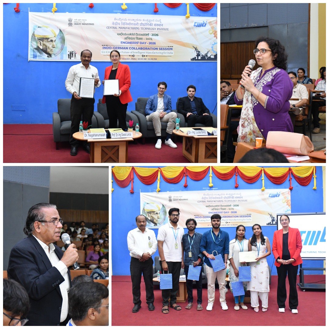 CmtiBengaluru's tweet photo. CMTI celebrated Engineer’s Day, honouring Sir M. Visvesvaraya and his enduring legacy.
Themed “The Future of Intelligent Manufacturing for India,”the event brought together industry, research &amp; academia for insightful discussions and an interactive Q&amp;A.
#CMTI #EngineersDay2026 https://t.co/fXTTYBGUJ2