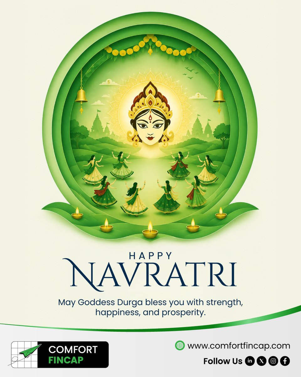 ComfortFincap's tweet photo. Happy Navratri! May Goddess Durga bless you and your loved ones with strength, happiness, prosperity, and peace. Wishing you a joyful and blessed Navratri filled with positivity and devotion.
#HappyNavratri #GoddessDurga #DivineBlessings #StrengthAndProsperity #FestiveJoy https://t.co/6AbvZ4bRGk