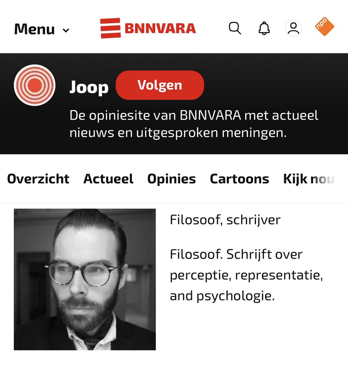 LavieJanRoos's tweet photo. Joop van BNN-VARA, uw NPO. https://t.co/lwLYfPQzVP
