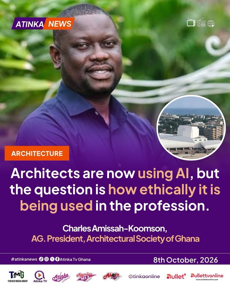 atinkatvgh's tweet photo. Architects are now using Al, but the question is how ethically it is being used in the profesion. — Charles Amissah-Koomson

#AtinkaNews https://t.co/R6dALZJlNU