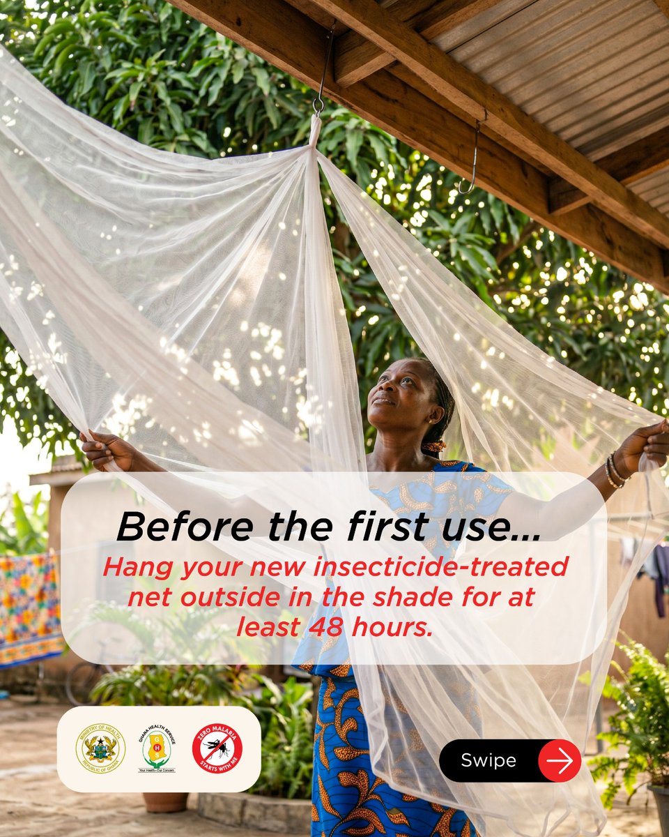 nmepgh's tweet photo. A new insecticide-treated net works best when you know how to handle and use it correctly.

Together, we can protect ourselves and our families as we work towards a malaria-free Ghana.

#KillerNtontom #NMEP #MalariaFreeGhana #EndMalaria #MalariaPrevention https://t.co/x4lKRkW40n