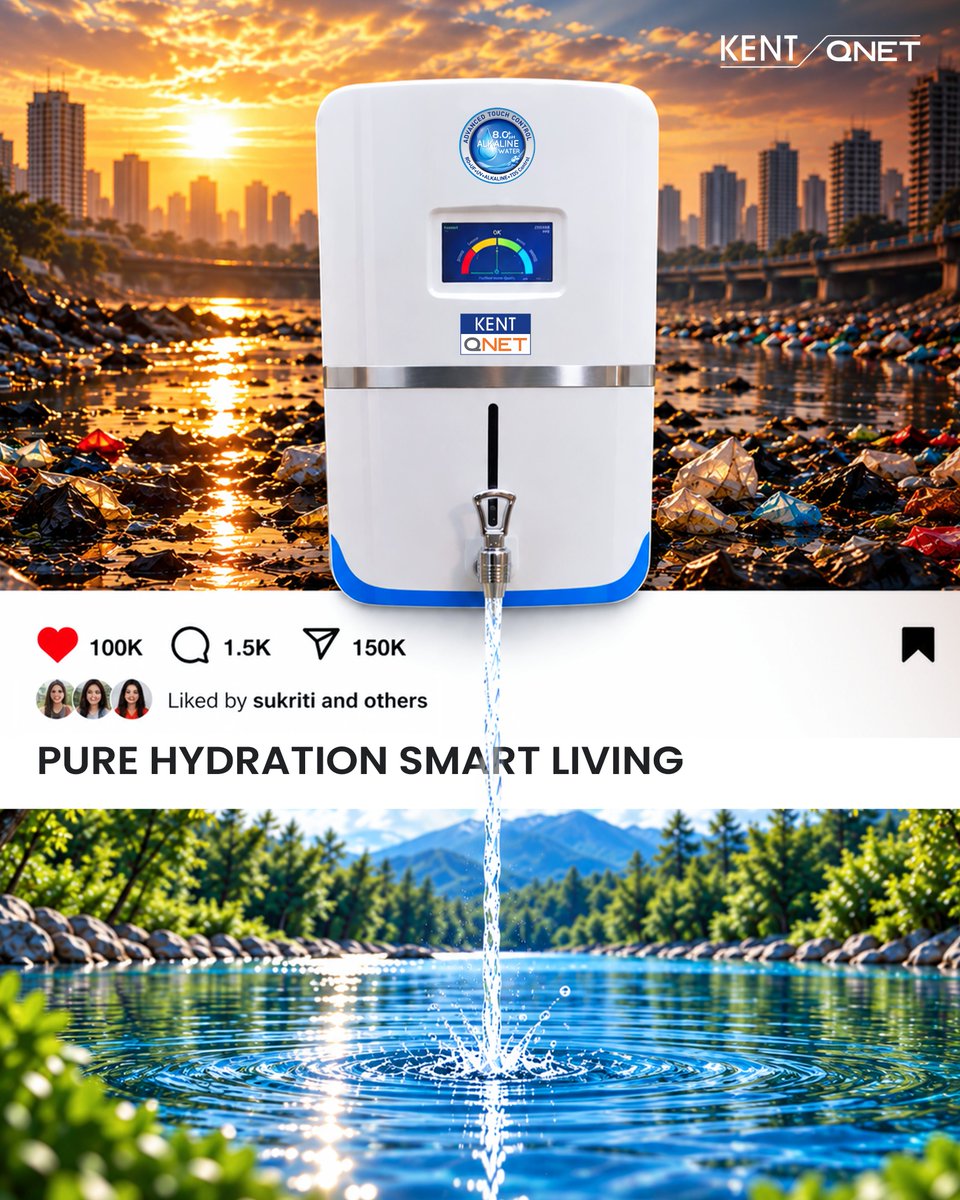 QNET_India's tweet photo. Pure hydration. Smarter living.💧✨

Upgrade your everyday drinking water into alkaline-rich goodness with the Kent-QNET Smart Alkaline Water Purifier. Smart technology meets wellness for the whole family.

#KentQNET #SmartLiving #PureWater #HealthyHabits #QNETIndia https://t.co/CNwLf3VtAf
