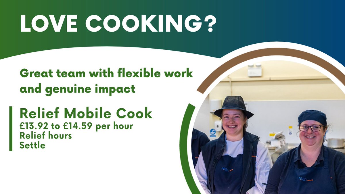 NycjobsUk's tweet photo. Looking for flexible work that fits around your lifestyle, family commitments, travel plans or another job

Visit: https://t.co/OnmzJuONbk

#ReliefCook #SchoolCook #CateringJobs #SkiptonJobs #FlexibleWorking #SchoolCatering #NorthYorkshireJobs https://t.co/KWUkKGwGJh